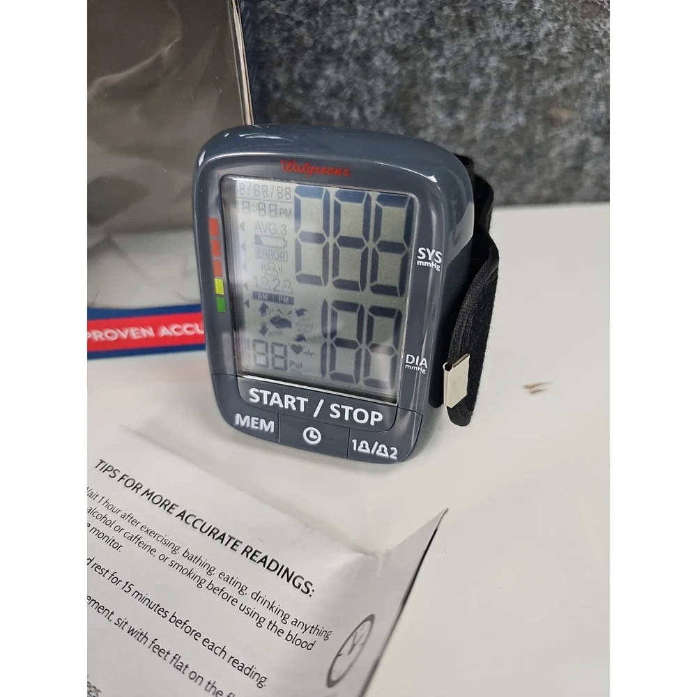 Walgreens Deluxe Wrist Blood Pressure Monitor 10+ Features CP-WGNBPW210